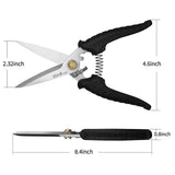 stedi 8.2-inch Multipurpose Heavy Duty Scissors, Extended & Reinforced Ultra Sharp Blades with Finely Serrated, High Carbon Stainless Steel Shears for Household Pruning, Office, Gardening, Black