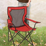 Coleman Broadband Mesh Quad Camp Chair with Carry Bag & Cup Holder, Cooling Mesh Back with Adjustable Arms