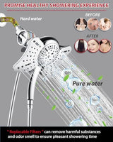 GRICH Filtered Shower Head with Handheld: 2.5GPM Shower Heads with Handheld Spray Combo,2 in 1 Rainfall Shower Head & Handheld Shower Headwith 60 Inch Hose