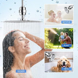 20-Stage Shower Filter-Shower Head Filter for Hard Water, with 3 Replaceable Filter Cartridges, High Output Shower Water Filter for Removing Chlorine and fluoride, Polished Chrome
