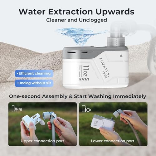 FLEXTAILGEAR MAX Shower Portable Shower for Camping, Rechargeable Outdoor Camping Shower, Portable Shower Pump with USB-C,Shower Pump for Hiking, Car wash, Pet Cleaning, Beach Vacations