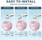 Bath Water Filter for Tub Faucet - 8 Stages Bathtub Water Filter Reduces Contaminants for Softer, Smoother Skin - 2,500 Gallons of Filtration, BPA Free (Pink)