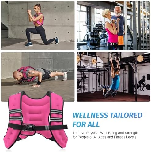 ZELUS Weighted Vest, 6lb/8lb/12lb/16lb/20lb/25lb/30lb Weight Vest with Reflective Stripe for Workout, Strength Training, Running, Fitness, Muscle Building, Weight Loss, Weightlifting