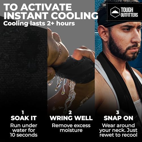 Tough Outdoors Cooling Towel - Cooling Towels for Neck & Face - Ice Wrap & Sweat Rag for Camping Gym Yoga & Sports - Workout Towel for Gym Sweat - Cool Towels for Extreme Heat