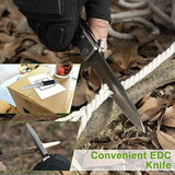 GVDV Folding Pocket Knife with G10 Handle, 7CR17 Stainless Steel EDC Knife with Safety Liner Lock, Hunting Camping Hiking Fishing Knife for Men Women, Silver