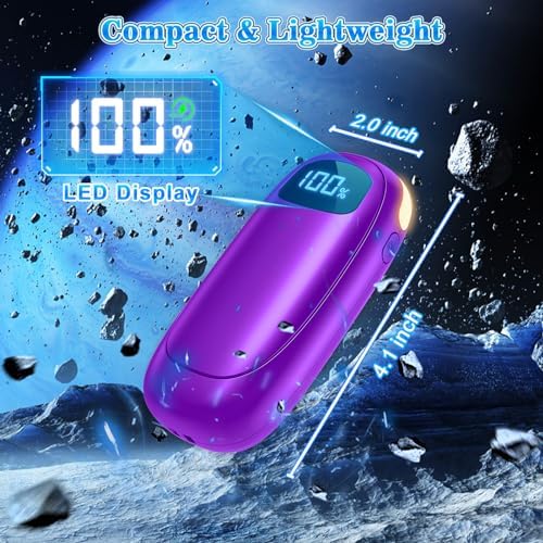 Hand Warmers Rechargeable - 2 Pack Electric Hand Warmers 14000mAh, 16 Hrs Warmth Dual-Sided Heating Max 131℉, 4 Heating Levels Battery Operated Pocket Heater for Raynauds, Hunting, Golf, Camping