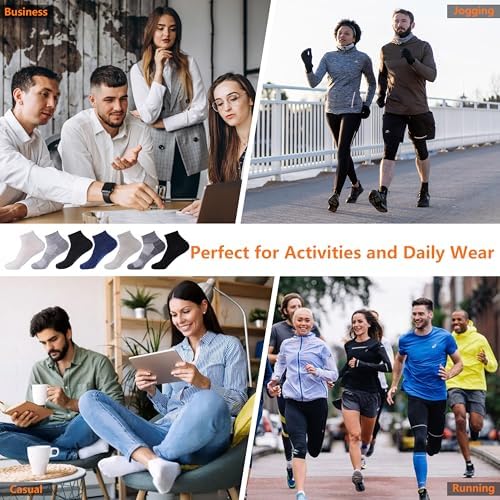 Merino Wool Ankle Socks, Men's Women's 90% Wool Athletic Thin Running Moisture Wicking Socks, 3 Pairs