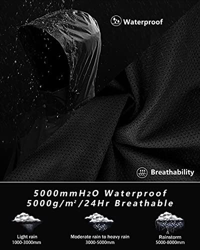 33,000ft Men's Rain Suit Packable Waterproof Lightweight Rain Gear for Golf Hiking Cycling 2 Pieces (Jackets and Pants)