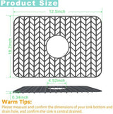 AWOKE Sink Protectors for Kitchen Sink | 18.2"x 12.5" Kitchen Sink Mats for Bottom of Kitchen Sink | Sink Inserts for Kitchen Sink of Stainless Steel Sink | Center Drain (Grey)