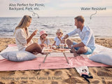 WEKAPO Beach Blanket Sandproof Waterproof, Extra Large Beach Mat, Oversized & Compact Sand Free Mat Quick Drying, Lightweight & Durable with 6 Stakes & 4 Corner Pockets