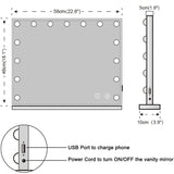 Fenair Vanity Mirror with Lights and Speaker Hollywood Speaker Support Answer Call, Touch Screen, 3 Color Modes Tabletop 15 Dimmable Bulbs