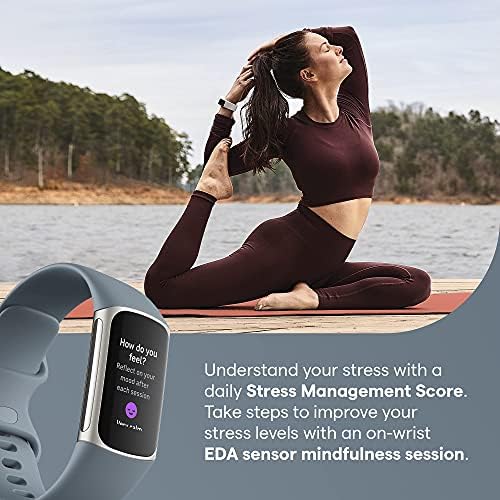 Fitbit Charge 5 Advanced Fitness, Health Tracker with Built-in GPS, Stress Management Tools, Sleep Tracking, 24/7 Heart Rate & More, Steel Blue (Renewed)