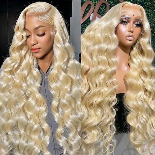 Alimoonbeam 613 13x6 Lace Front Wig Human Hair 200 Density Blonde Body Wave Lace Front Wigs Blonde Wig Human Hair Hd Lace Frontal Wigs 13x6 (30 Inch)