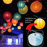 Paper Lantern Battery Operated Remote Hanging LED Lights with Hook - Super Bright RGB White Warm White, 15 Days Standby, 36 Hours Constant On for Tent Lighting (10 Lights + 2 Remotes)