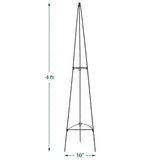 Arcadia Garden Products – No Assembly Required – 4 ft Folding Metal Obelisk Trellis for Climbing Plants – Plastic-Coated Grow Support for Indoor Outdoor Flowers, Vegetables, Vines, Ivy
