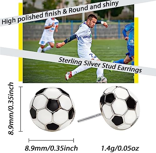 SmileBelle Sterling Silver Sports Earrings, Hypoallergenic Volleyball Earrings, Soccer, Basketball Jewelry Baseball Golf Stud for Women Mom as Sports Fan Senior Night Gift Teen Stuff Accessories