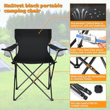 HaSteeL Camping Chairs 4 Pack, Oversized Folding Chair with Cup Holders for Adults, Portable Chair & Carry Bag for Outdoor Backyard, Beach, Lawn, Patio, Picnic, Fishing, Oxford Fabric & Heavy Duty