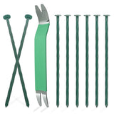 Bakulyor 100 Pack Metal Landscape Stakes, 6 Inch Artificial Turf Spikes, 6 Gauge Large Landscaping Nails, Green Edging Anchoring Staple for Garden Ground Grass Lawn Paver Timber Border Weed Barrier 6"