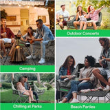 VIVOSUN Double Camping Chair, Fully Padded Folding Loveseat, Oversized Duo Chair with Cup & Wine Glass Holders, Pocket, Armrests & Carry Bag