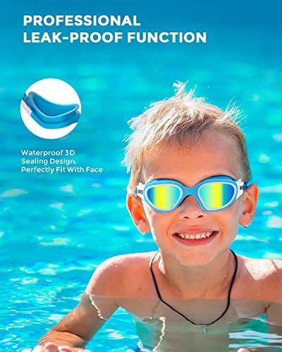 OMID Kids Swim Goggles, P2mini Polarized Swimming Goggles Comfortable for Age 6-14