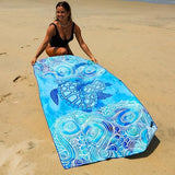Elite Trend Microfiber Beach Towel for Adults with Bag - Extra Large 78x35 inch Lightweight Sand Free Quick Dry Towel for Travel, Swimming, Yoga, Camping (Sea Turtle)