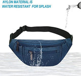 Fanny Pack for Men Women,Crossbody Waist Bag Pack,Belt Bag for Travel Walking Running Hiking Cycling,Easy Carry Any Phone,Wallet (Dark blue)