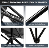 Folding Outdoor Beach Camp Chair with Cup Holder, Storage Pocket, Waterproof Bag Outdoor Arm Chair, Supports 225LBS, Black