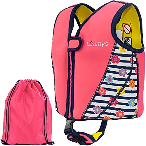 Limmys Premium Kids Swim Vest - Toddler Swim Jacket and Buoyancy Swimming Aid - Modern Design Swimming Vest for Boys, Girls and Babies - Drawstring Bag Included
