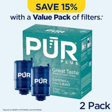 PUR PLUS Faucet Mount Replacement Filter 2-Pack, Genuine PUR Filter, 3-in-1 Powerful, Natural Mineral Filtration, Lead Removal, 6-Month Value, Blue (RF99992)