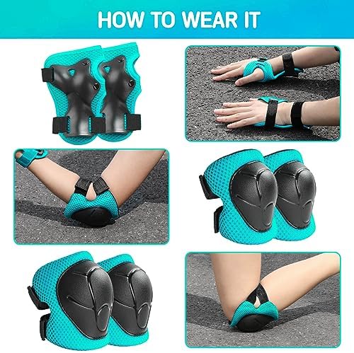 Kids Protective Gear Set Knee Pads for Kids 3-14 Years Toddler Knee and Elbow Pads with Wrist Guards 3 in 1 for Skating Cycling Bike Rollerblading Scooter