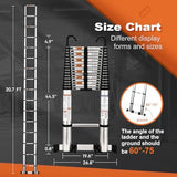 Telescoping Ladder, SocTone 20.3 FT Aluminum Lightweight Extension Ladder with Wheels and Stabilizer Bar, Heavy Duty 330lbs Max Capacity, Multi-Purpose Collapsible Ladder for RV or Outdoor Work