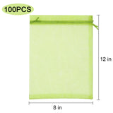 Uigidori 100 Pcs Fruit Protection Bags, 8 x 12 Inch Green Netting Cover Bags with Drawstring, Pest Barrier for Trees, Garden Cover Mesh Bags for Plant Fruit, Flower and Vegetables