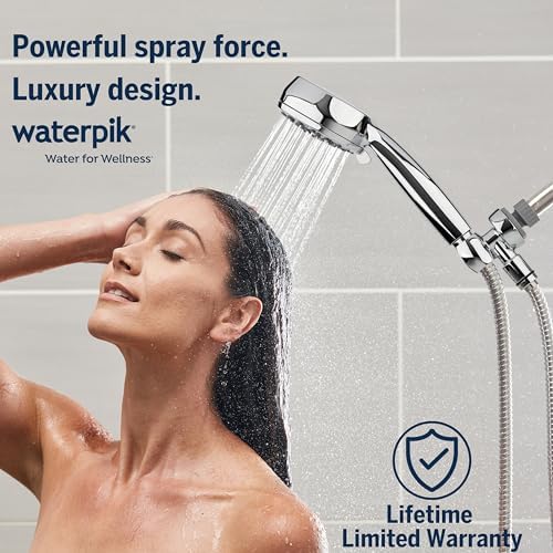 Waterpik High Pressure Hand Held Shower Head With Hose, PowerPulse Massage 7-Mode, Chrome XPB-763ME