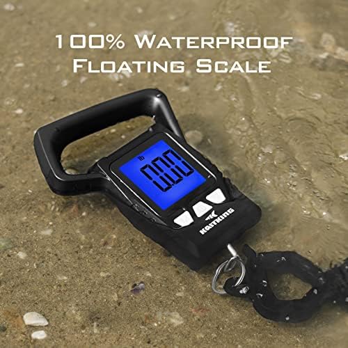 KastKing Fish Scale, WideView Floating Waterproof Digital Scale, 2.5” Large LCD Display, 110lb Capacity, Multi-Mode Pound/Ounces & Kilograms, Stores up to 9 Weights, Fishing Gifts for Men