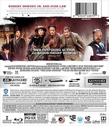 Sherlock Holmes: A Game of Shadows (4K Ultra HD + Blu-ray) [4K UHD]