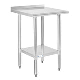 Hally Stainless Steel Table for Prep & Work 24 x 24 Inches, NSF Commercial Heavy Duty Table with Undershelf and Backsplash for Restaurant, Home and Hotel