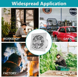 HG Power 10 Inch Metal Exhaust Fan with Switch, Powerful Garage Exhaust Fan with Damper, Potable Wall Mount Fan Fume Extractor Ventilation Fan for Shop, Shed, Basement, Chicken Coop, Silver