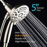 AquaDance New Magnetic Guidance Docking System - High-Pressure 8-setting Handheld Shower Head with Giant 5 inch Face, Magnetic Bracket, Extra-long 72 inch Stainless Steel Hose/All Nickel Finish
