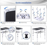 Sportneer Folding Table: Adjustable Height Camping Essentials 23.6" L x 15.7" W 3 Height with Mesh Layer - Compact & Portable Small Folding Table for Outdoor Camp Garden Picnic BBQ Dining Cooking