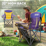 WILDROOTS Heavy Duty Fully Padded Camping Chair, Oversize Padded Arm Rest High Back Rest Folding Chair