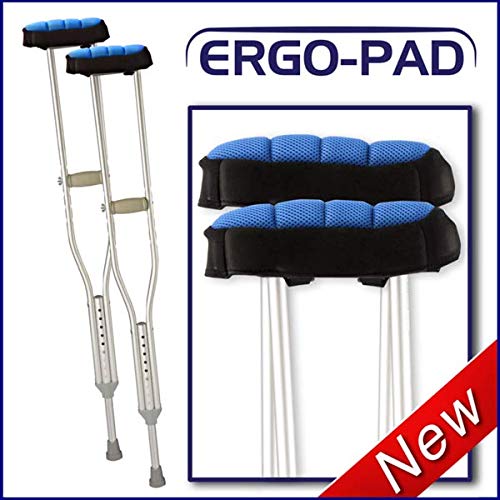 ErgoPAD- Soft Ergonomic Double-Layer Foam Padding for Underarm Crutches. Universal Underarm Double-Padded Crutch Pillow Covers with Lateral Cushioned Support (2 Unit Pack-Universal)