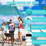 Beach Tent Sun Shelter UPF50+, 10x10 FT Family Beach Shade Canopy with 4 Aluminum Poles, Beach Blanket, Carrying Bag and Sand Shovel, Outdoor Pop Up Tent for Beach Camping Trips