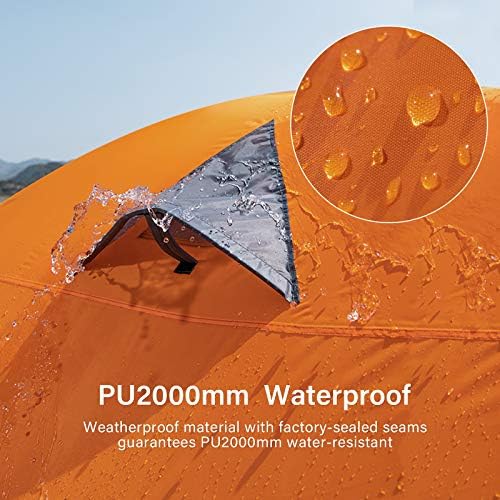 BISINNA 2/4 Person Camping Tent Lightweight Backpacking Tent Waterproof Windproof Two Doors Easy Setup Double Layer Outdoor Tents for Family Camping Hunting Hiking Mountaineering Travel