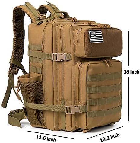 QT&QY 25L/35L/45L Military Tactical Backpack For Men Molle Daypack 3 Day Bug Out Bag Hiking Rucksack With Bottle Holder