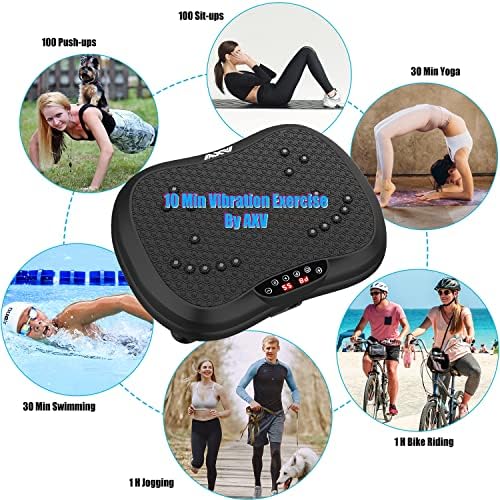 AXV Vibration Plate Exercise Machine Whole Body Workout Portable Mini Vibrate Fitness Platform Lymphatic Drainage Machine for Weight Loss Shaping Toning Wellness Home Gyms Workout (Mini)