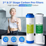 iSpring F10KU NSF Certified 1-Year Replacement Filter Set for 7-Stage RO Water Filtration Systems, Includes Alkaline Mineral & UV Filters, 10 Pieces, No RO Membrane