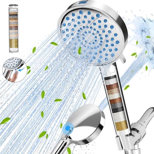 Cobbe Filtered Shower Head with Handheld, High Pressure 7-mode Showerhead with Filters for Hard Water - Remove Chlorine - Reduces Dry Itchy Skin, Patented Paddle Shift Design, Chrome