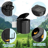 Portable Camping Toilet, Folding Toilet for Adults with Lid and Retractable Toilet Paper Holder, Waterproof Porta Potty with Carry Bag and Disposible Liners for Camping, Hiking, RV Travel