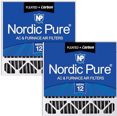 Nordic Pure 20x20x5 (19_5/8 x 19_7/8 x 4_3/8) Honeywell Replacement Furnace Filters MERV 12 Plus Carbon 2 Pack