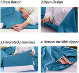 Sleeping Bag Liner Lightweight Compact Sleeping Bag Sack Portable Clean Travel Sheet Camping Sleep Sheet for Backpacking Hotel Hiking